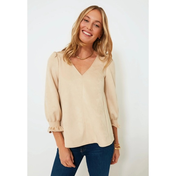 Tuckernuck Tops - Tuckernuck Bone Suede Easton Blouse